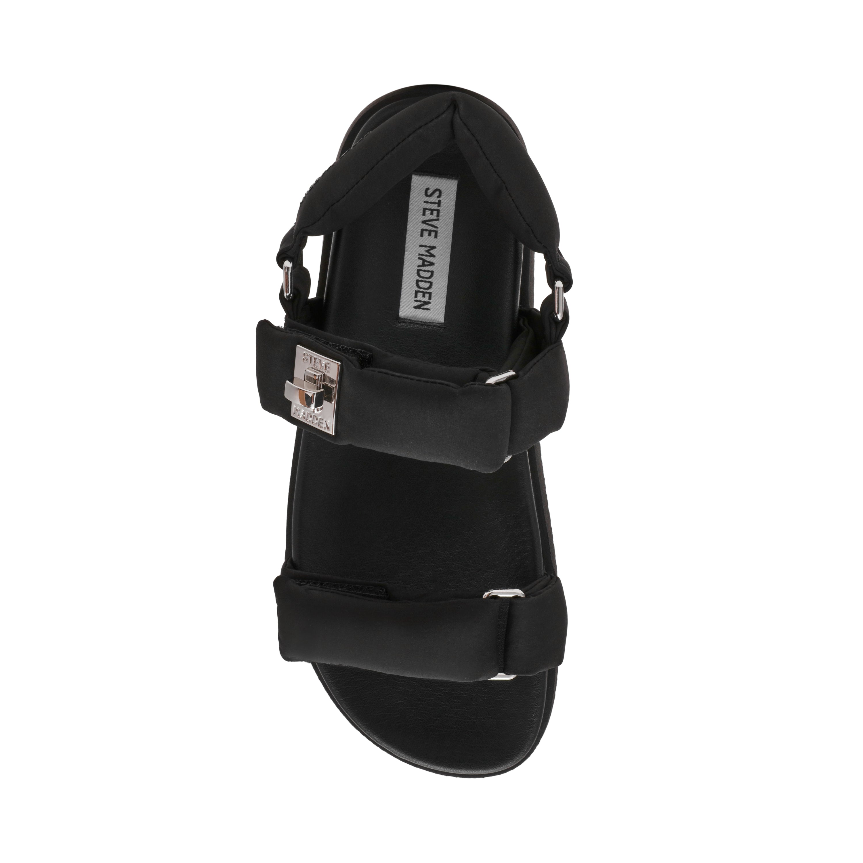 MONAT-XS ストラップ付パフィーサンダル BLK　(heel3.5)