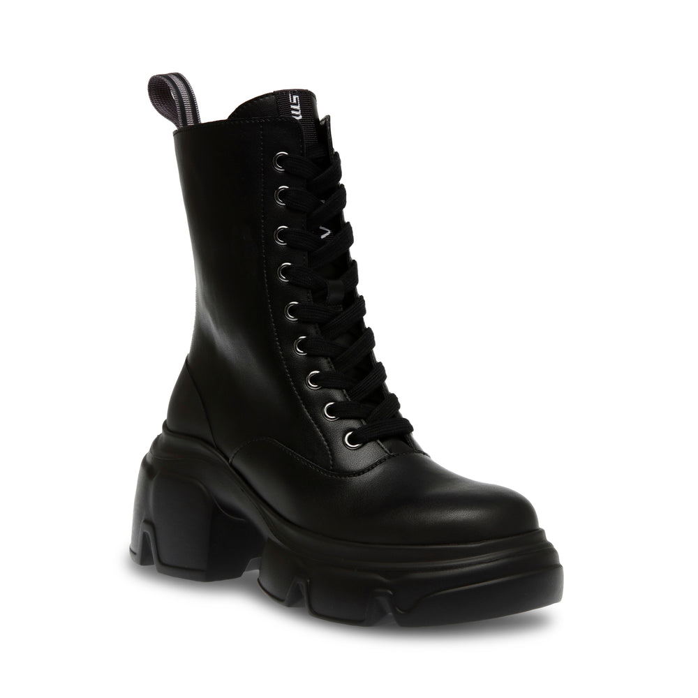 STEVE MADDEN OPERATOR-UA　ボリュームレースアップブーツ　BLACK ブーツ 新着商品