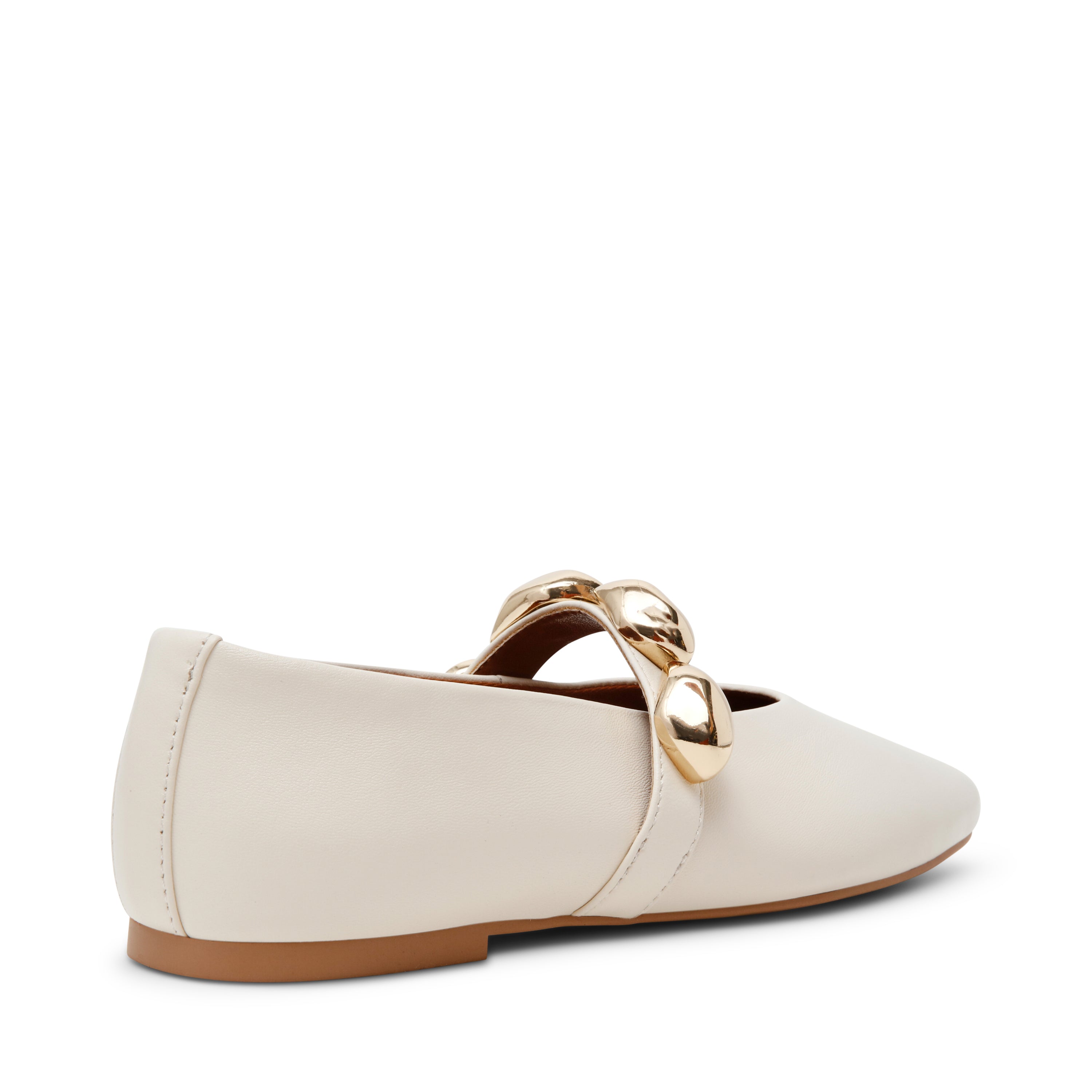 POPPIN-XS　ビジューフラットパンプス　IV/LEAT　(heel1.0)