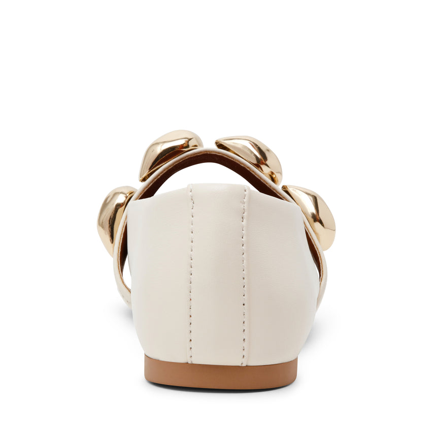 POPPIN-XS　ビジューフラットパンプス　IV/LEAT　(heel1.0)