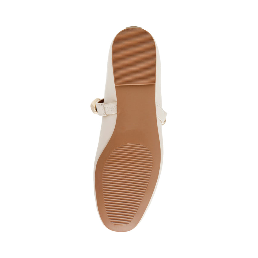 POPPIN-XS　ビジューフラットパンプス　IV/LEAT　(heel1.0)