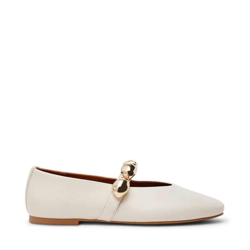 POPPIN-XS　ビジューフラットパンプス　IV/LEAT　(heel1.0)