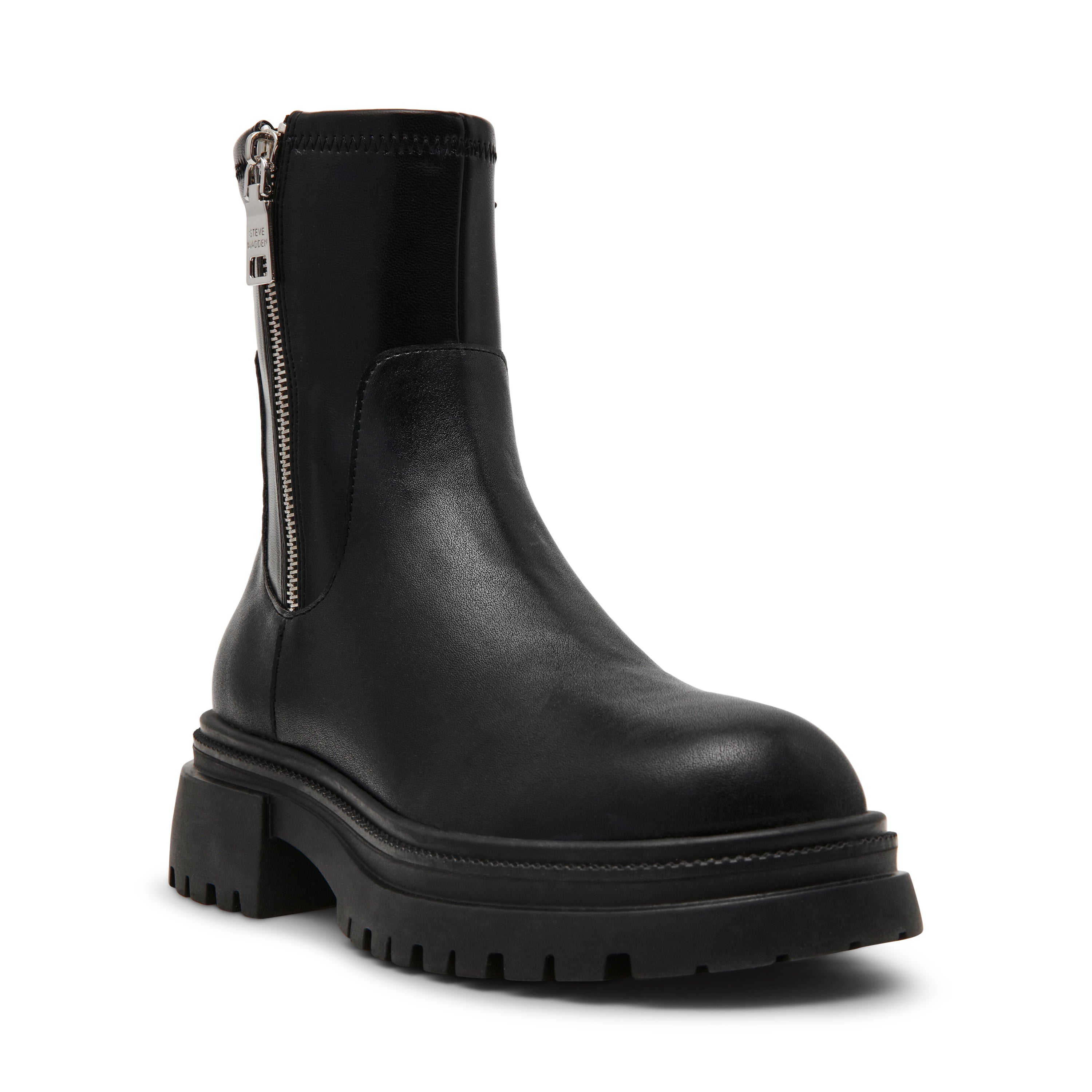 ROADMAP-VA　厚底サイドジップブーツ　BLK/LEAT　(HEEL5.5)