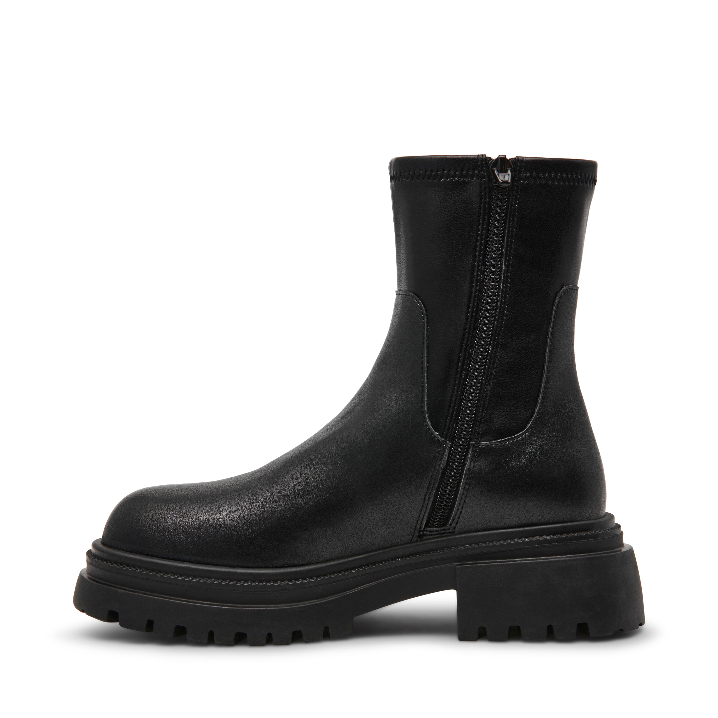 ROADMAP-VA　厚底サイドジップブーツ　BLK/LEAT　(HEEL5.5)