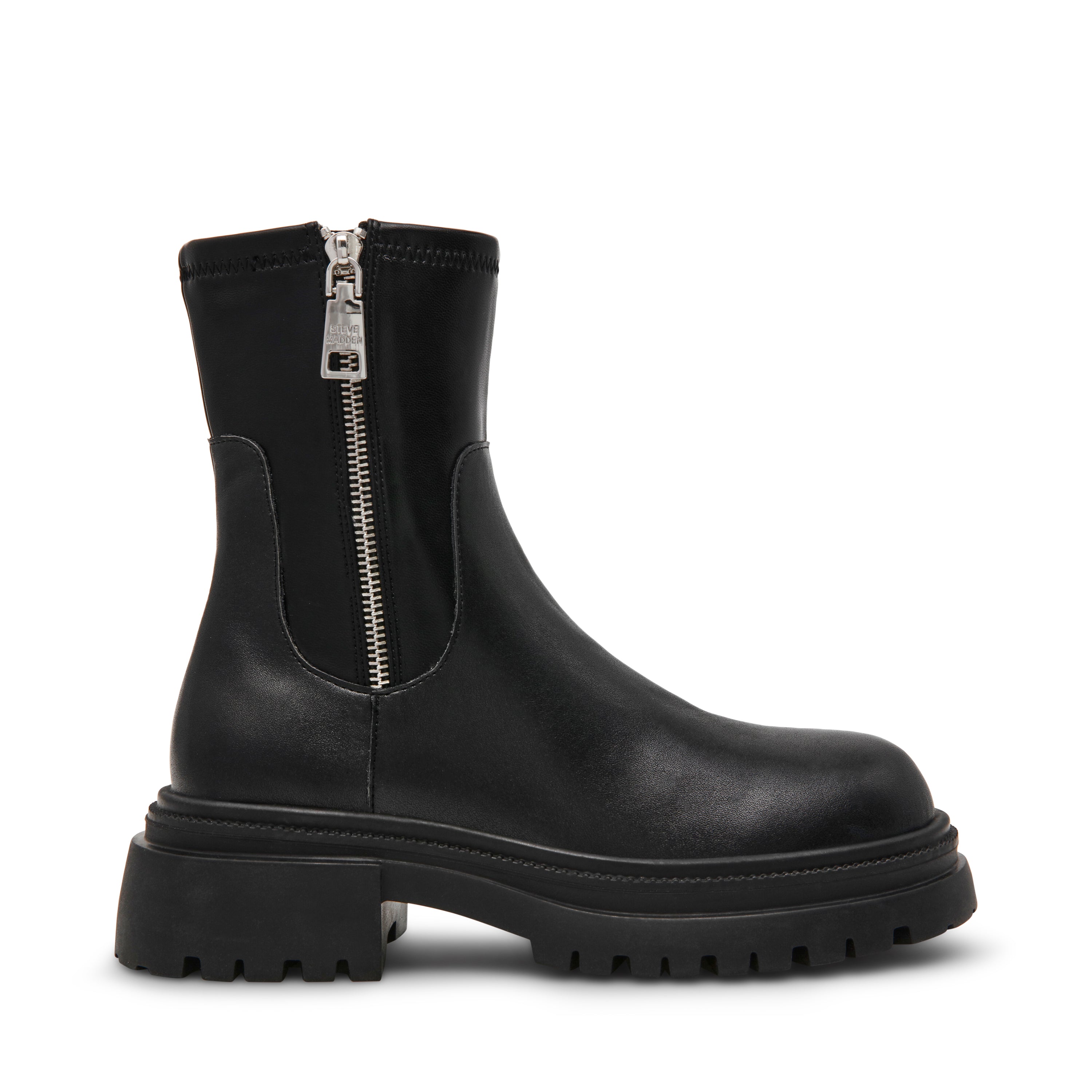 ROADMAP-VA　厚底サイドジップブーツ　BLK/LEAT　(HEEL5.5)