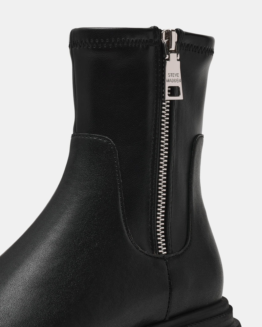 ROADMAP-VA　厚底サイドジップブーツ　BLK/LEAT　(HEEL5.5)