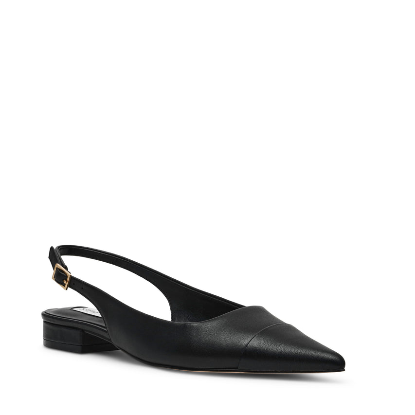 ROWYN　ポインテッドトゥミュール　BLACK/LEAT
