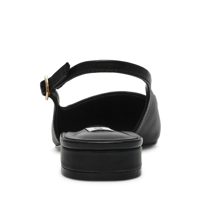 ROWYN　ポインテッドトゥミュール　BLACK/LEAT