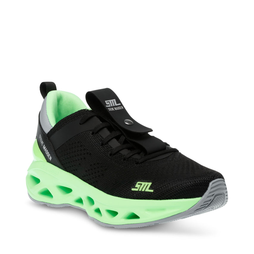 SURGE 1   デザインソールニットスニーカー　BLK/GRN