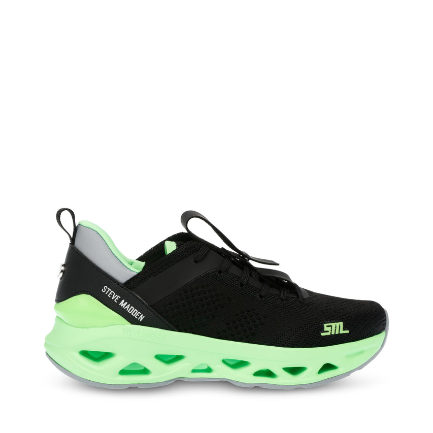 SURGE 1   デザインソールニットスニーカー　BLK/GRN