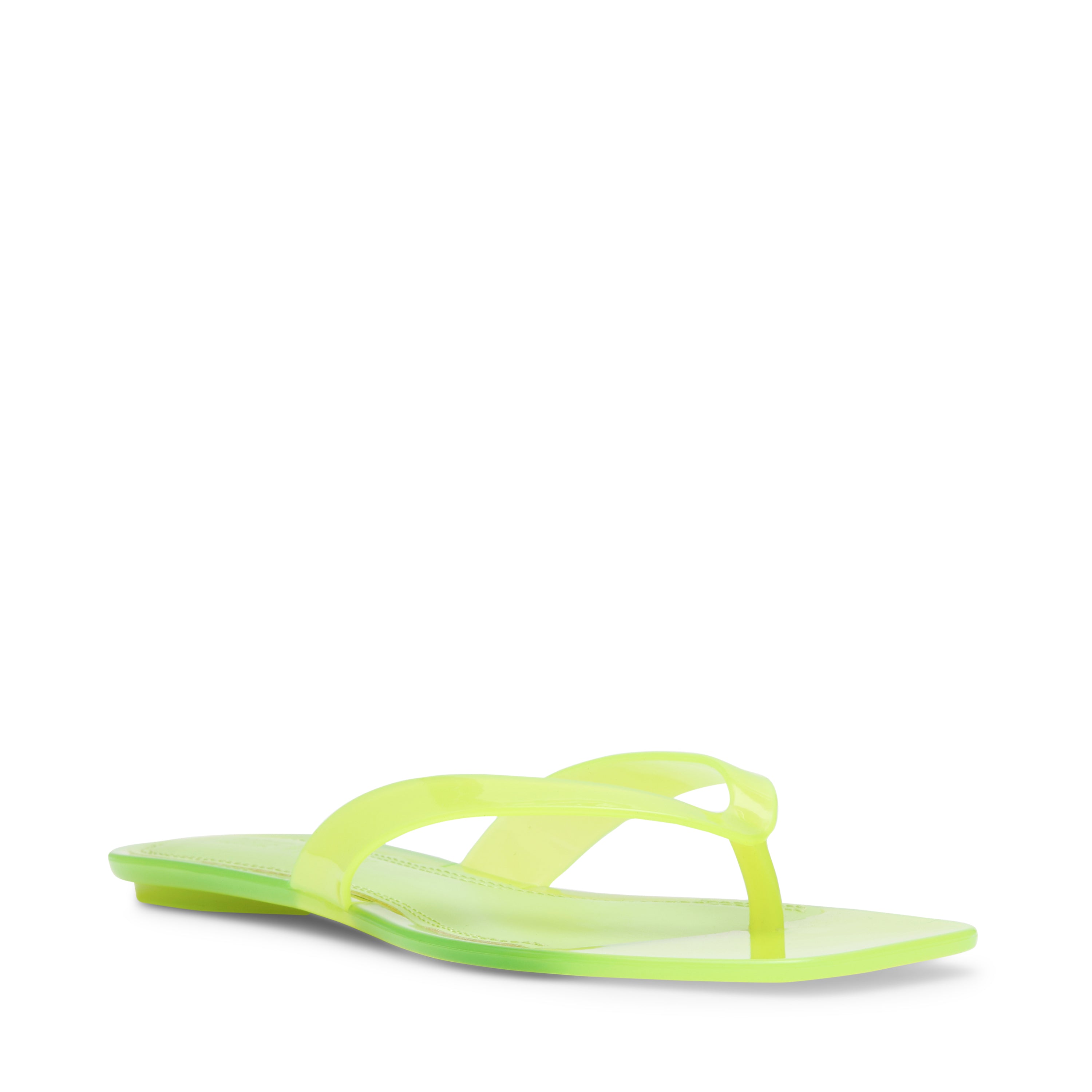 TRELLA-J-XS　クリアフラットトングサンダル　LIME(Heel1.0)