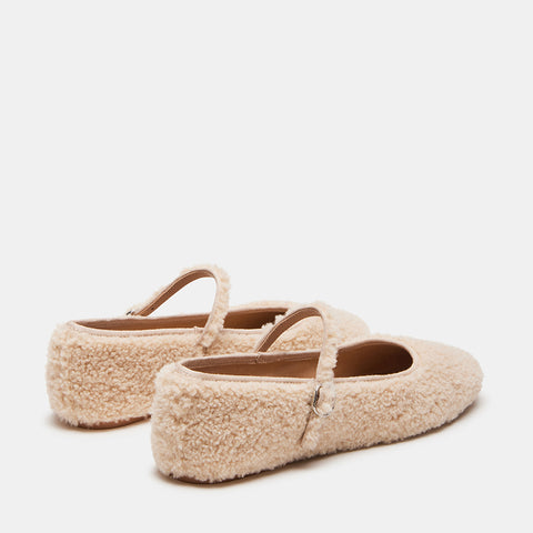 STEVE MADDEN VINETTA-F-UA　ボアフラットパンプス　NATURAL パンプス レディース　 ローファー