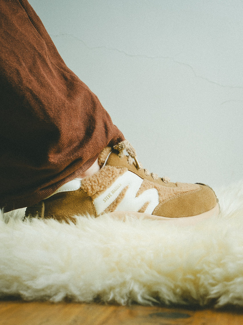 SUPERCAMPO-F スエードファー厚底スニーカー　CHESTN　(heel6.0)