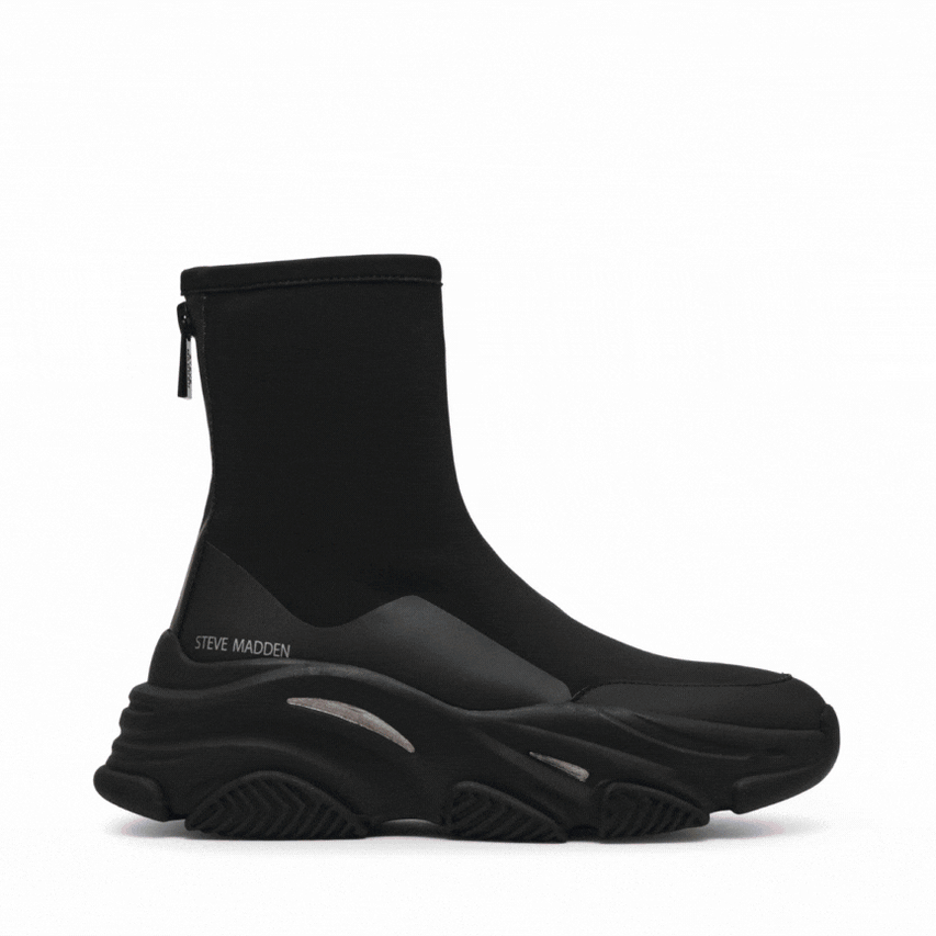 VROOMS-UA	 バックジップスニーカーブーツ BLACK/BLACK　(heel5.0)