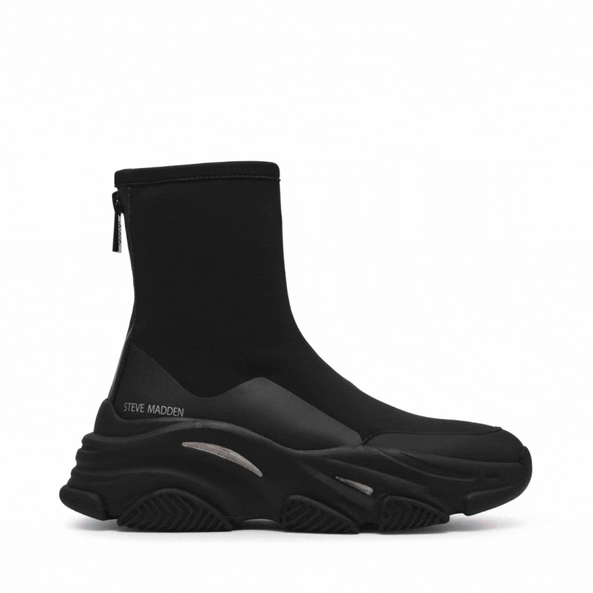 VROOMS-UA	 バックジップスニーカーブーツ BLACK/BLACK　(heel5.0)