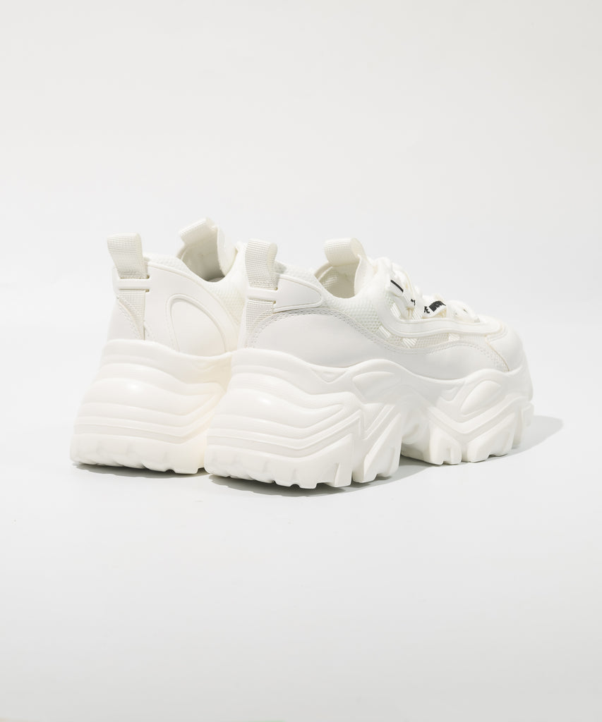 【UNISEX◎】RECOUPE-M-RS  厚底ボリュームソールスニーカー　WH　(heel7.0)