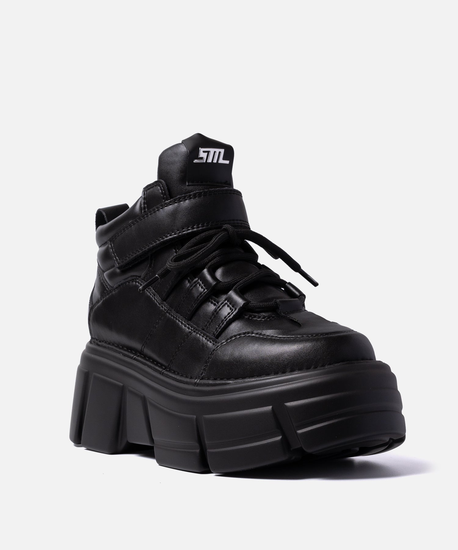 RIG 厚底ハイカットスニーカー BLACK ACTION LEATHER