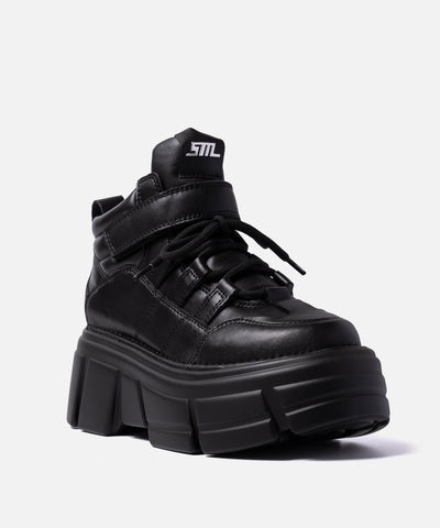 RIG 厚底ハイカットスニーカー BLACK ACTION LEATHER – Steve Madden Japan