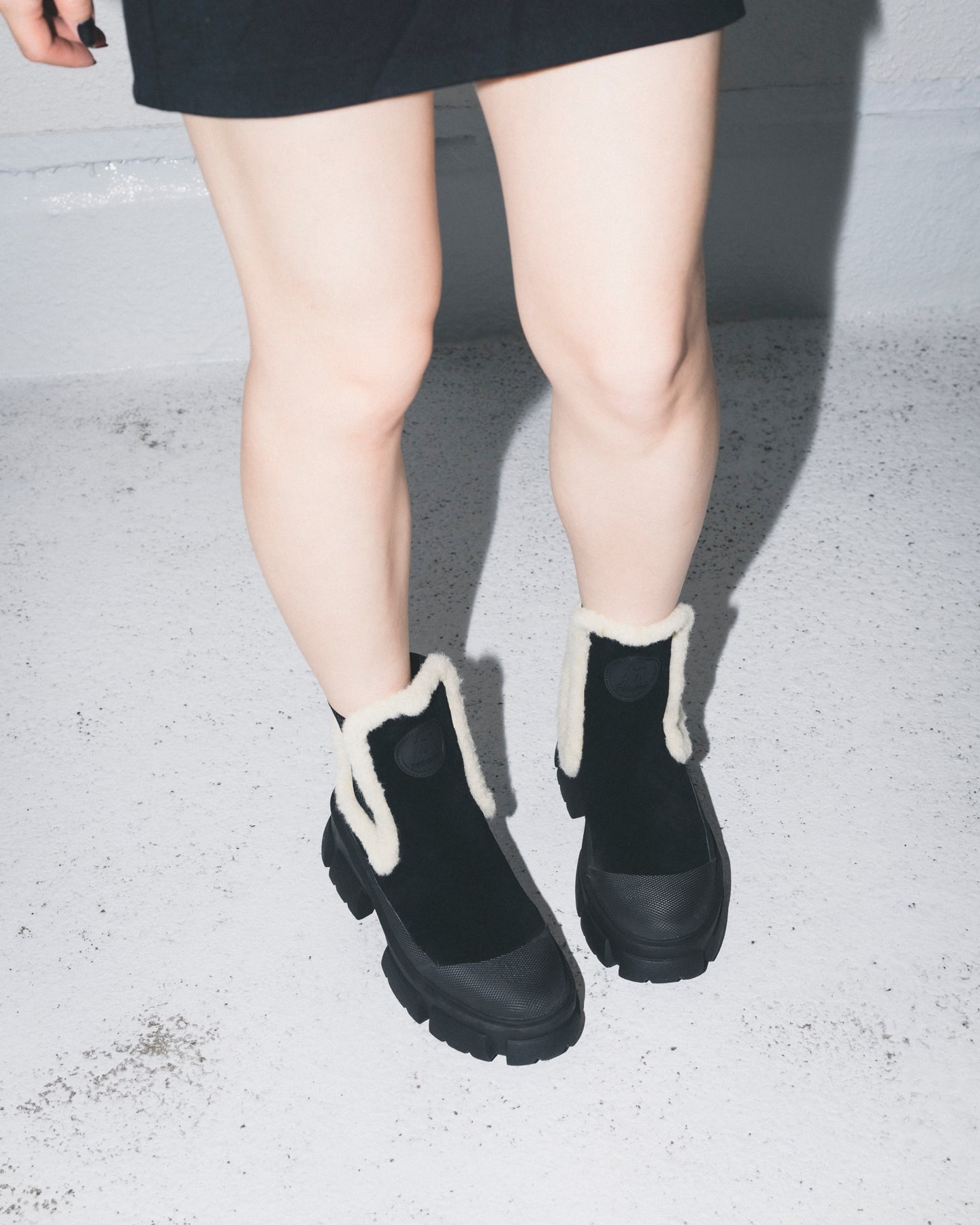 ノベルティあり♥【予約販売】TOWNSHIP-UA　スエードチェルシーブーツ　BLACK SUEDE　１０月下旬ごろお届け　(heel6.0)