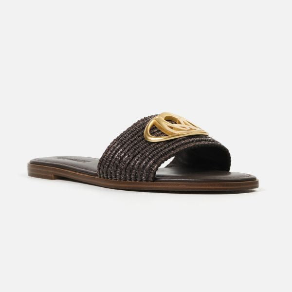 KORA 2.0-XS オーバルロゴモチーフフラットサンダル BR (Heel1.5)