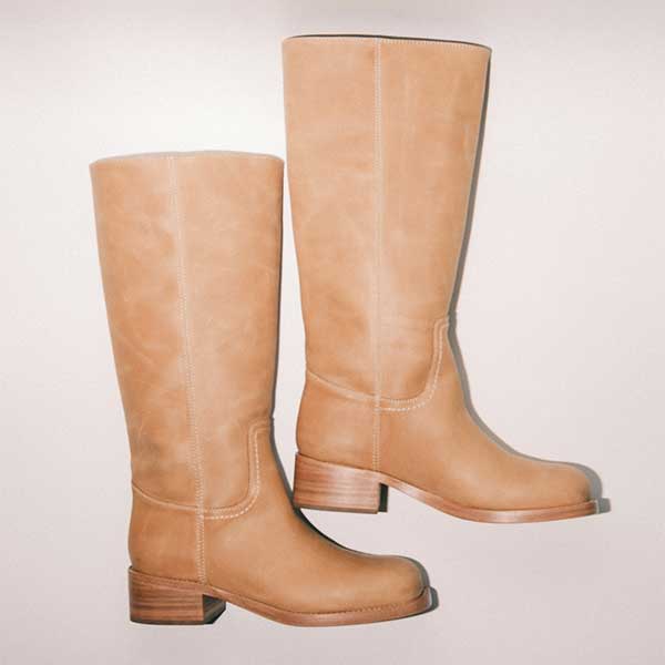 【予約販売】RIGGS-XA　レザーライクロングブーツ　TAN/LEAT　(heel4.5) ※お届け予定１１月中旬ごろ - view 4