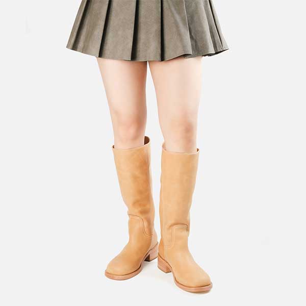 【予約販売】RIGGS-XA　レザーライクロングブーツ　TAN/LEAT　(heel4.5) ※お届け予定１１月中旬ごろ - view 3