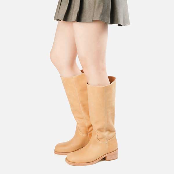 【予約販売】RIGGS-XA　レザーライクロングブーツ　TAN/LEAT　(heel4.5) ※お届け予定１１月中旬ごろ - view 2