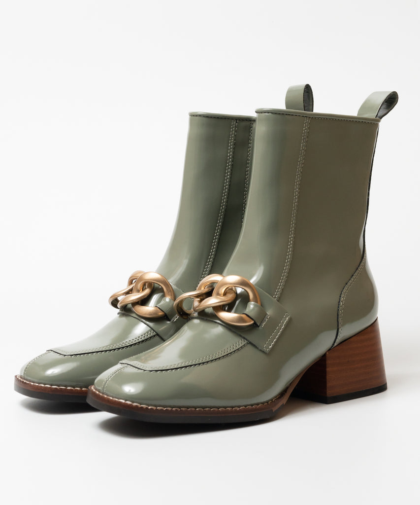 LOREEN チェーン付きブーツ OLIVE