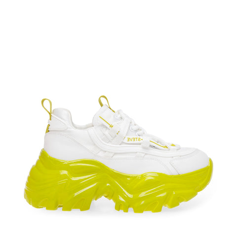 STEVE MADDEN RECOUPE 厚底ボリュームスニーカー WHT/LIME スニーカー レディース　スニーカー