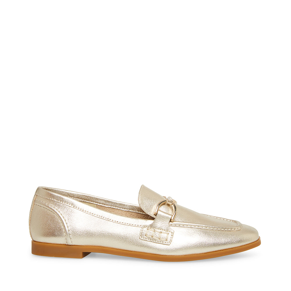 STEVE MADDEN CARRINE ビットローファー GOLD LEATHER ローファー レディース　 ローファー