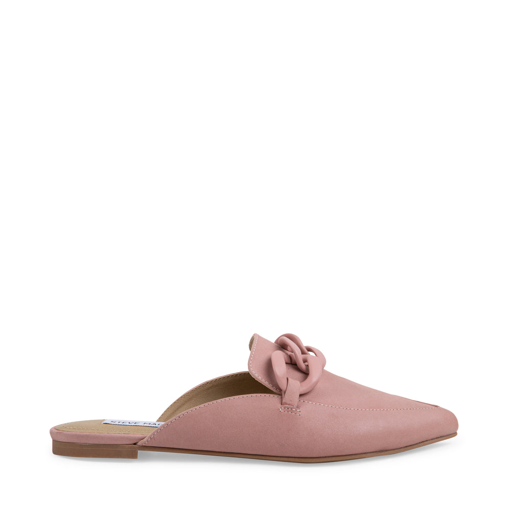 STEVE MADDEN FLEUR チェーンフラットミュール PINK LEATHER ミュール レディース　 ローファー